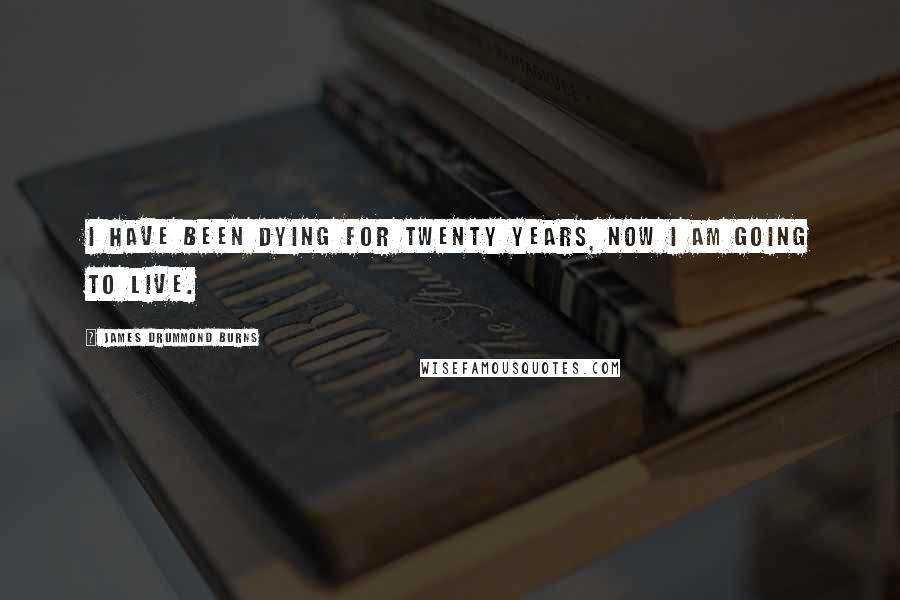 James Drummond Burns Quotes: I have been dying for twenty years, now I am going to live.