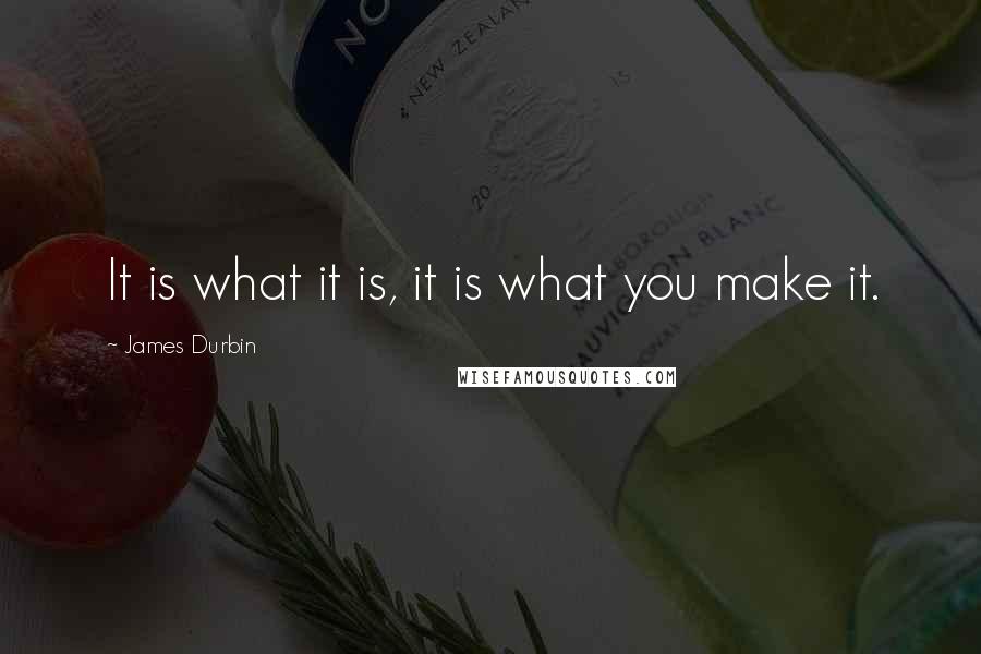 James Durbin Quotes: It is what it is, it is what you make it.