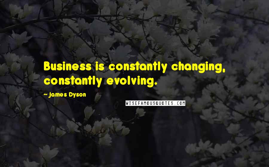 James Dyson Quotes: Business is constantly changing, constantly evolving.