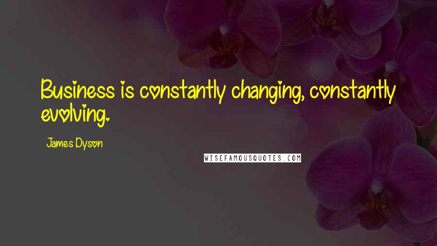 James Dyson Quotes: Business is constantly changing, constantly evolving.