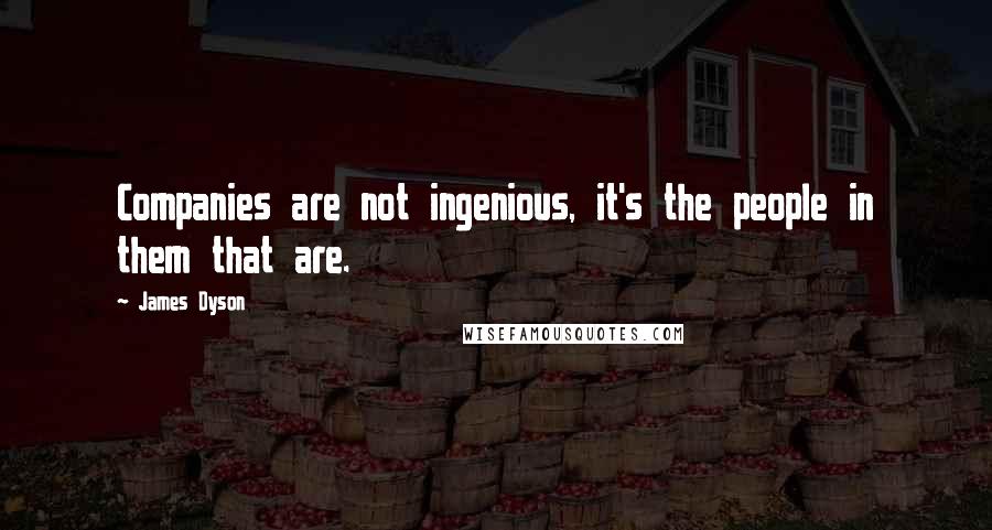 James Dyson Quotes: Companies are not ingenious, it's the people in them that are.