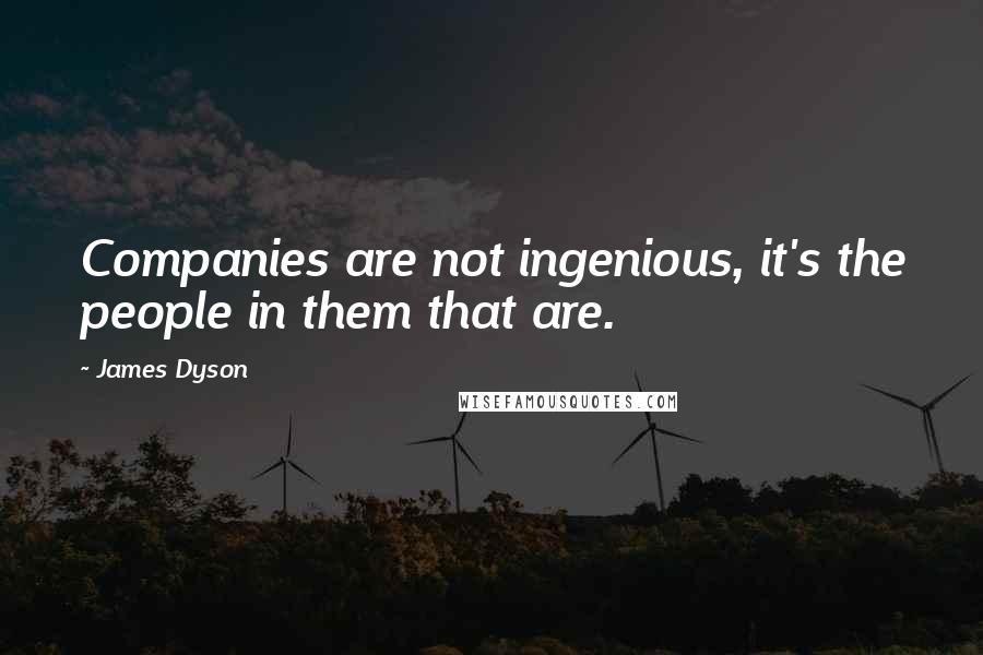 James Dyson Quotes: Companies are not ingenious, it's the people in them that are.