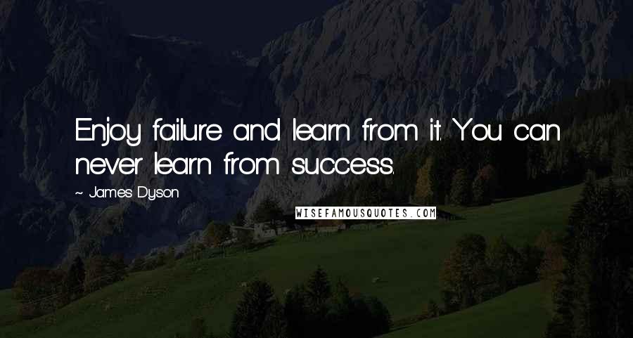 James Dyson Quotes: Enjoy failure and learn from it. You can never learn from success.
