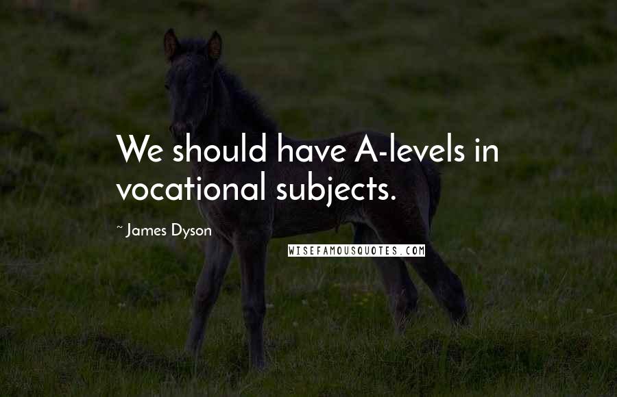 James Dyson Quotes: We should have A-levels in vocational subjects.