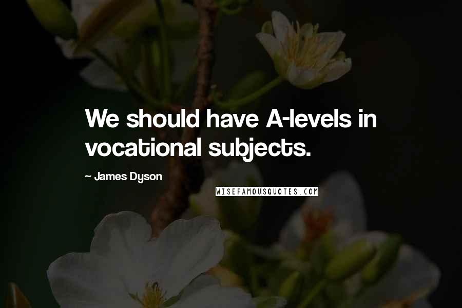 James Dyson Quotes: We should have A-levels in vocational subjects.