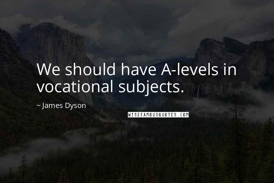 James Dyson Quotes: We should have A-levels in vocational subjects.