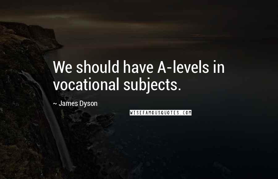 James Dyson Quotes: We should have A-levels in vocational subjects.