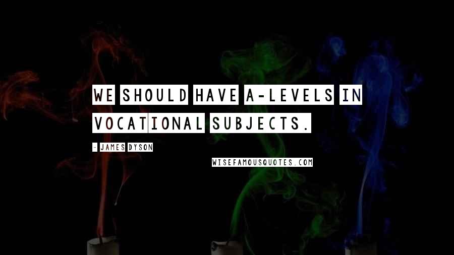 James Dyson Quotes: We should have A-levels in vocational subjects.