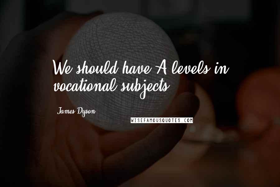 James Dyson Quotes: We should have A-levels in vocational subjects.