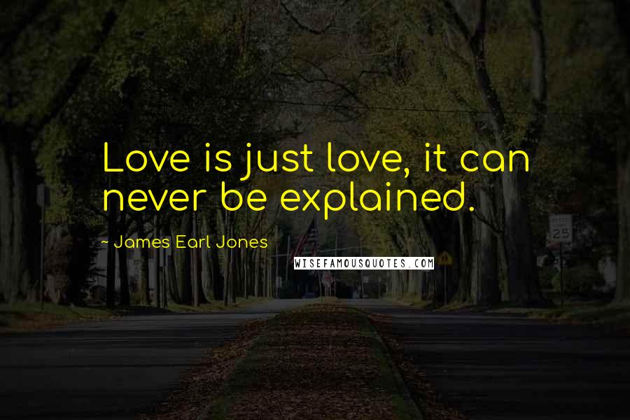 James Earl Jones Quotes: Love is just love, it can never be explained.