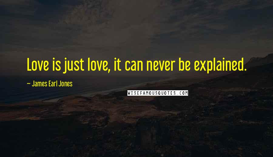 James Earl Jones Quotes: Love is just love, it can never be explained.