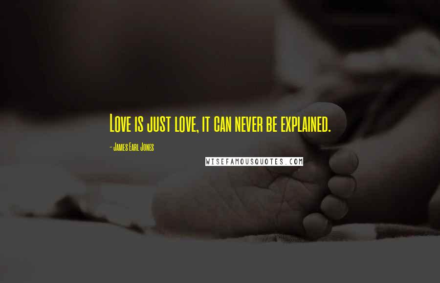 James Earl Jones Quotes: Love is just love, it can never be explained.