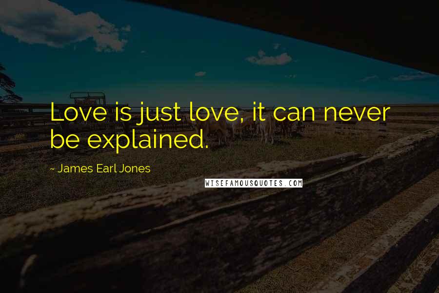 James Earl Jones Quotes: Love is just love, it can never be explained.