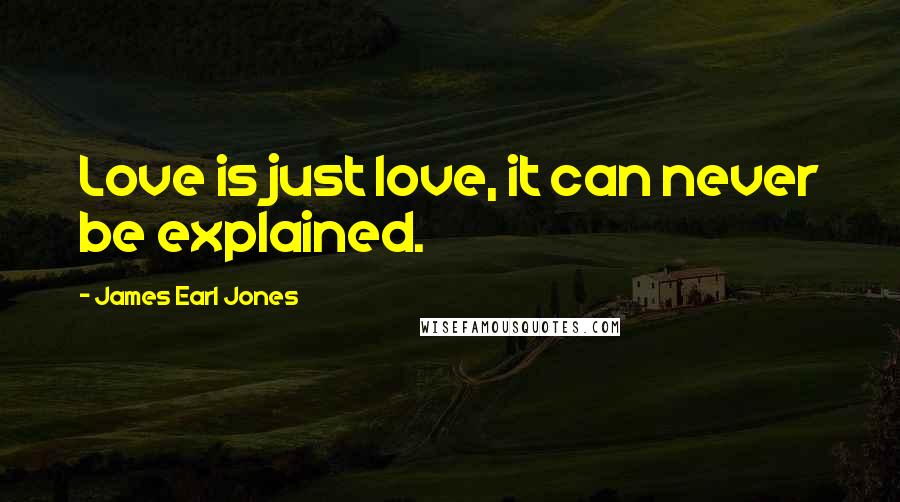 James Earl Jones Quotes: Love is just love, it can never be explained.