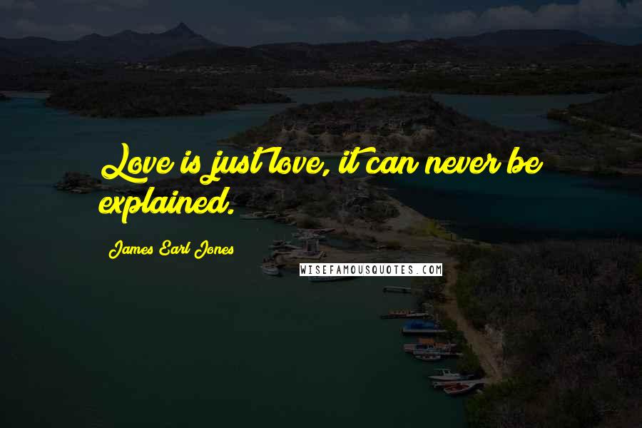 James Earl Jones Quotes: Love is just love, it can never be explained.