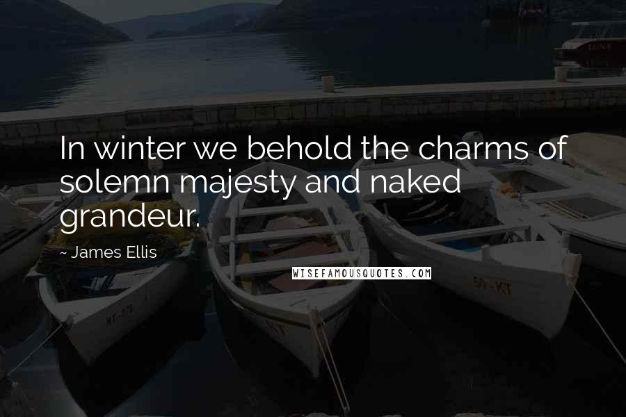 James Ellis Quotes: In winter we behold the charms of solemn majesty and naked grandeur.
