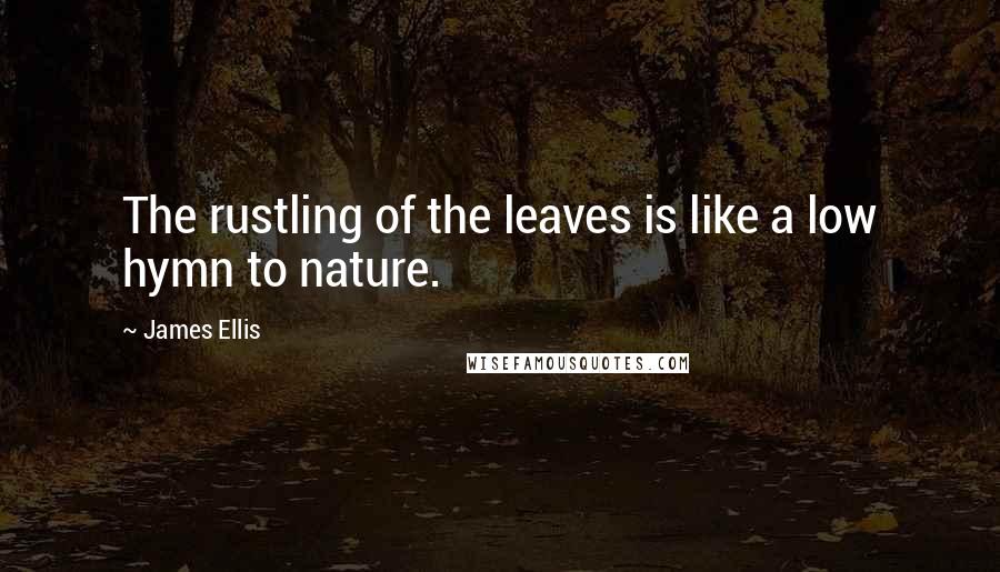 James Ellis Quotes: The rustling of the leaves is like a low hymn to nature.