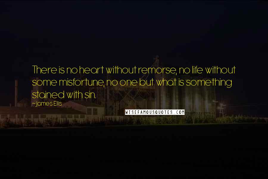 James Ellis Quotes: There is no heart without remorse, no life without some misfortune, no one but what is something stained with sin.