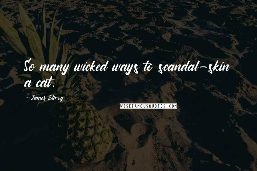 James Ellroy Quotes: So many wicked ways to scandal-skin a cat.