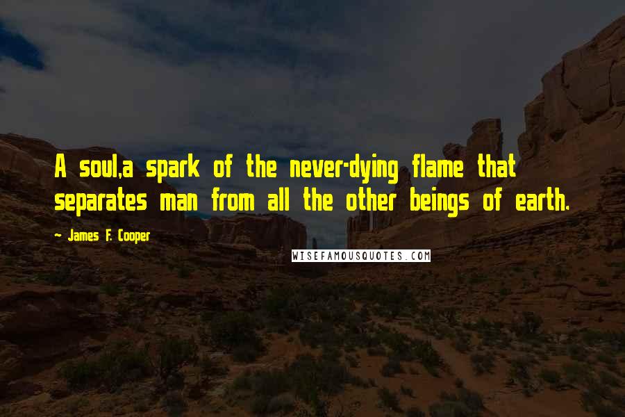 James F. Cooper Quotes: A soul,a spark of the never-dying flame that separates man from all the other beings of earth.