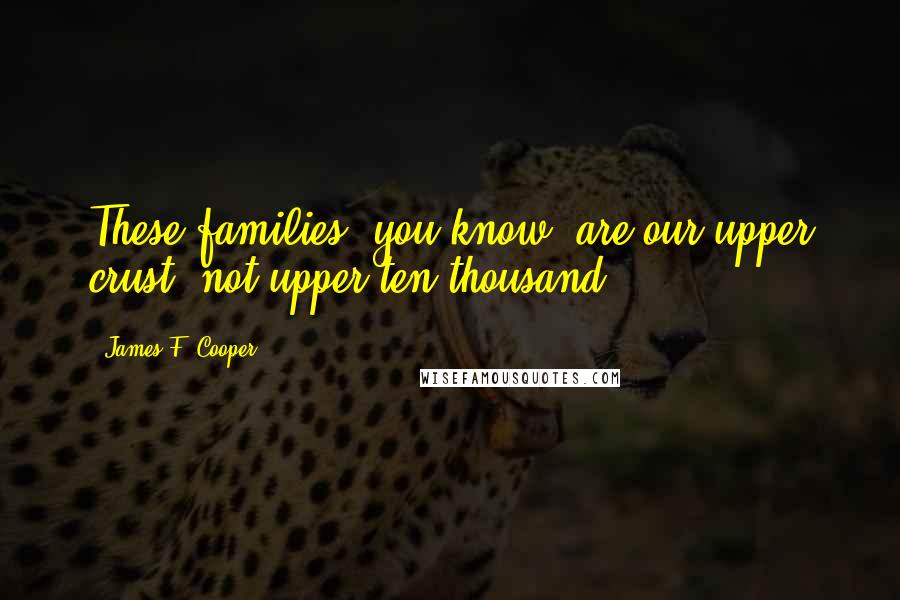 James F. Cooper Quotes: These families, you know, are our upper crust, not upper ten thousand.