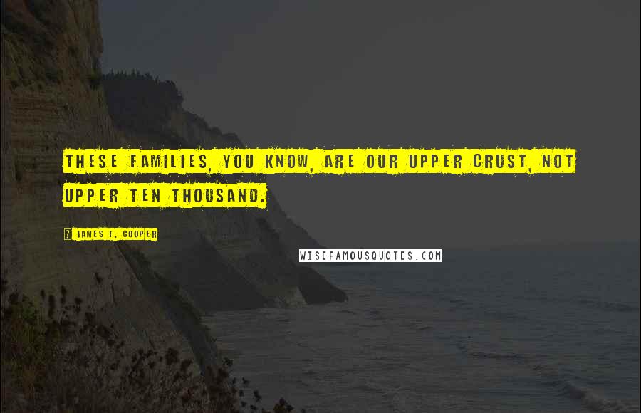 James F. Cooper Quotes: These families, you know, are our upper crust, not upper ten thousand.