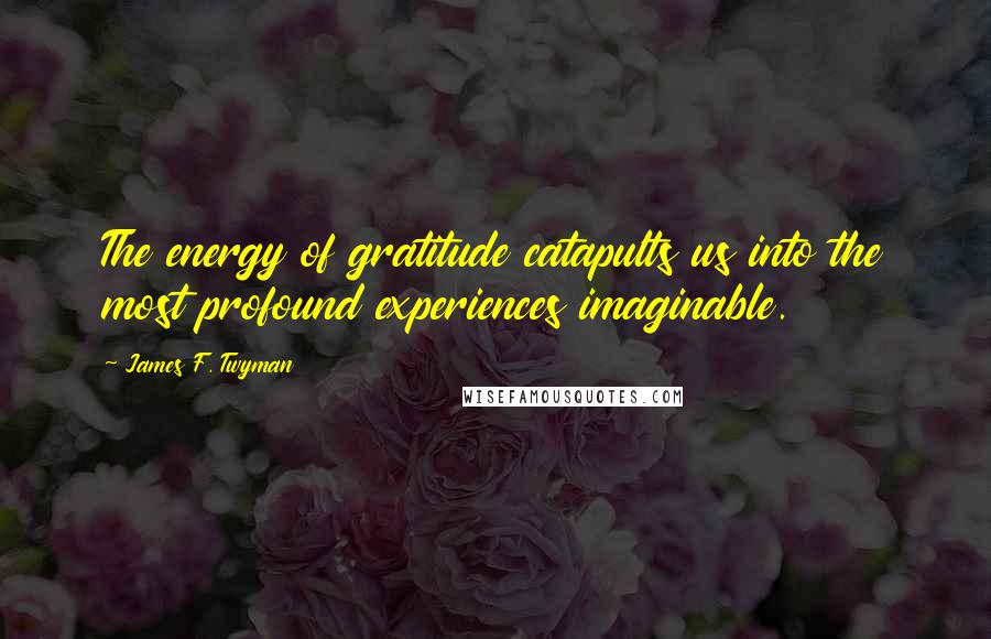 James F. Twyman Quotes: The energy of gratitude catapults us into the most profound experiences imaginable.