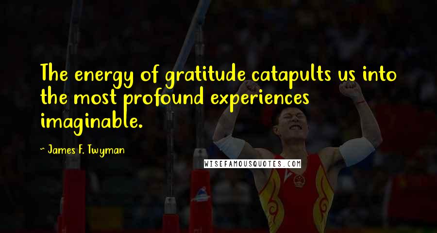 James F. Twyman Quotes: The energy of gratitude catapults us into the most profound experiences imaginable.
