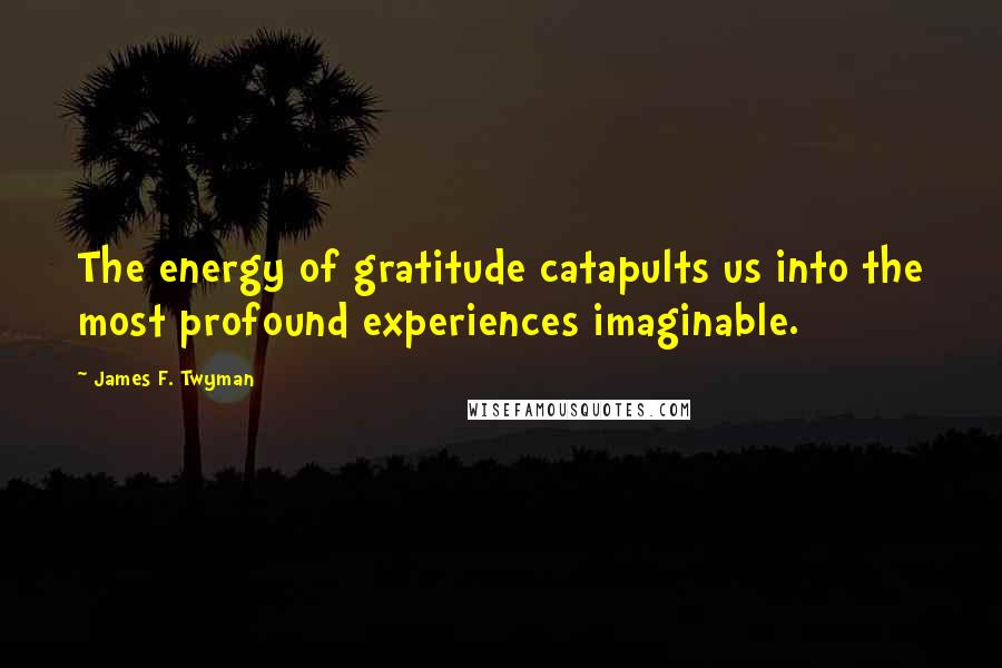 James F. Twyman Quotes: The energy of gratitude catapults us into the most profound experiences imaginable.