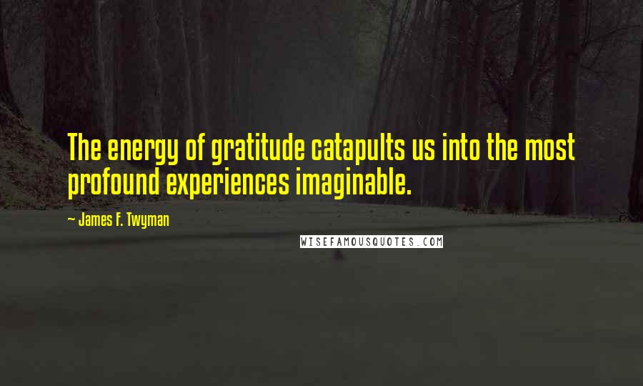 James F. Twyman Quotes: The energy of gratitude catapults us into the most profound experiences imaginable.