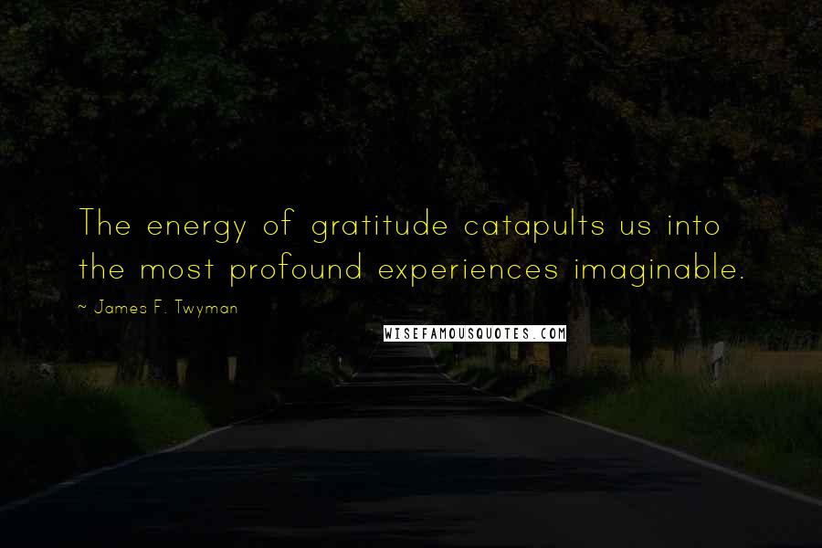 James F. Twyman Quotes: The energy of gratitude catapults us into the most profound experiences imaginable.