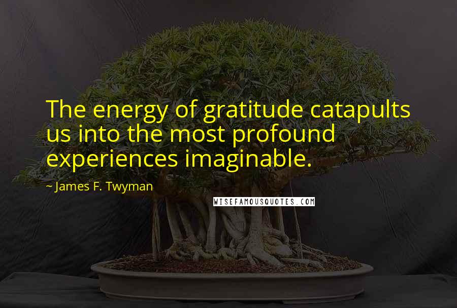 James F. Twyman Quotes: The energy of gratitude catapults us into the most profound experiences imaginable.