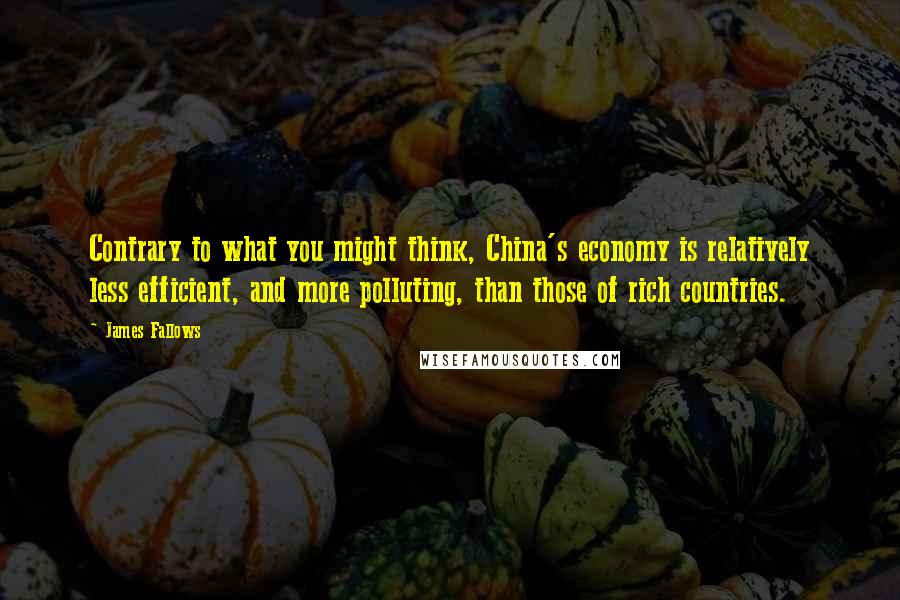 James Fallows Quotes: Contrary to what you might think, China's economy is relatively less efficient, and more polluting, than those of rich countries.