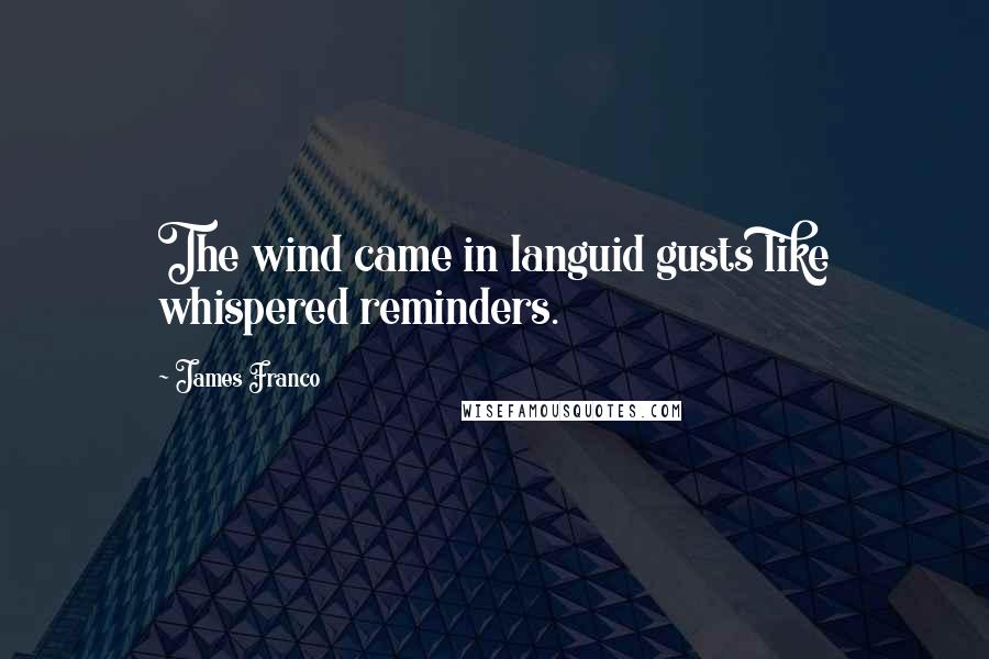 James Franco Quotes: The wind came in languid gusts like whispered reminders.