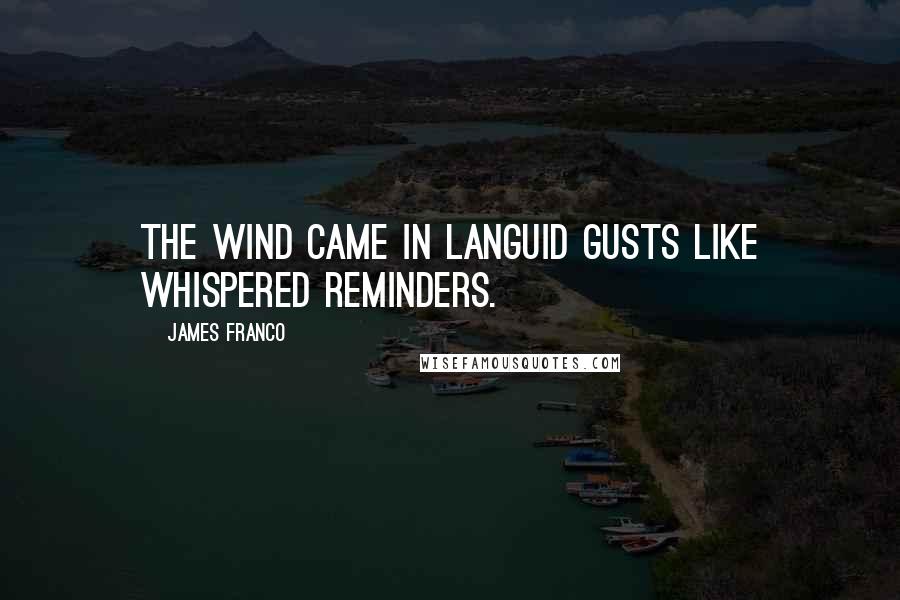 James Franco Quotes: The wind came in languid gusts like whispered reminders.