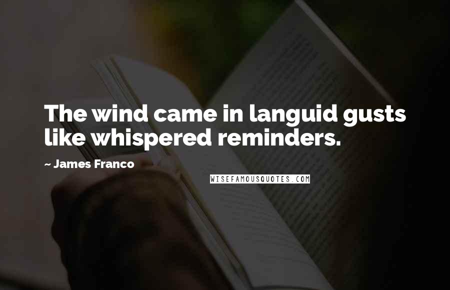 James Franco Quotes: The wind came in languid gusts like whispered reminders.