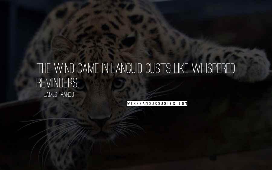James Franco Quotes: The wind came in languid gusts like whispered reminders.