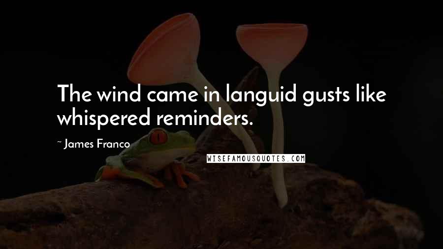 James Franco Quotes: The wind came in languid gusts like whispered reminders.