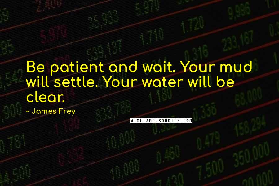 James Frey Quotes: Be patient and wait. Your mud will settle. Your water will be clear.
