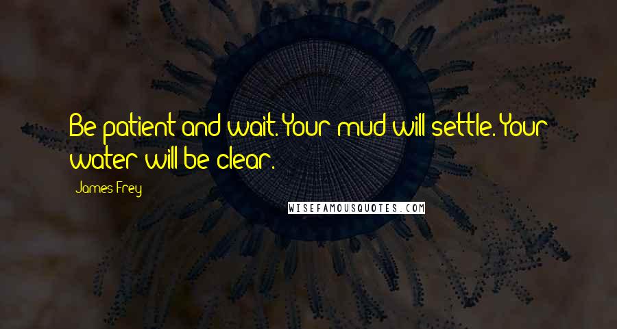 James Frey Quotes: Be patient and wait. Your mud will settle. Your water will be clear.