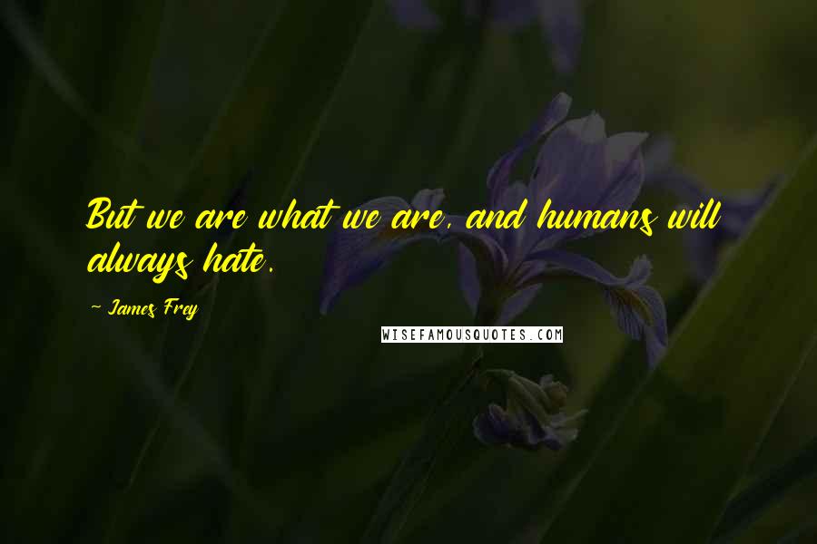 James Frey Quotes: But we are what we are, and humans will always hate.