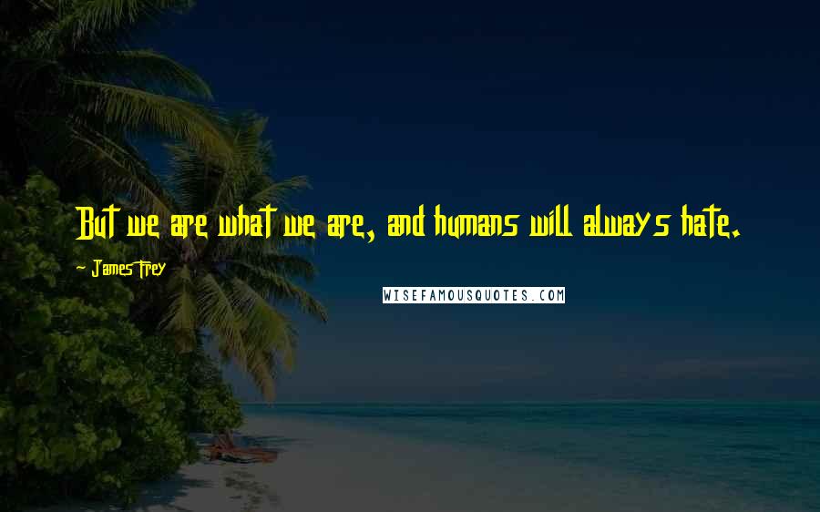 James Frey Quotes: But we are what we are, and humans will always hate.