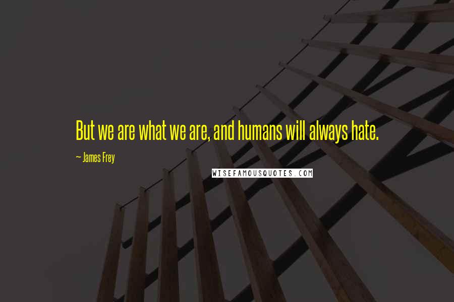 James Frey Quotes: But we are what we are, and humans will always hate.