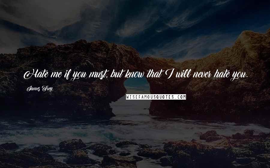 James Frey Quotes: Hate me if you must, but know that I will never hate you.