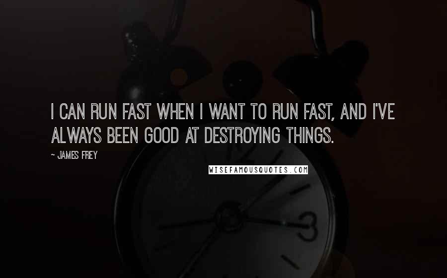 James Frey Quotes: I can run fast when I want to run fast, and I've always been good at destroying things.