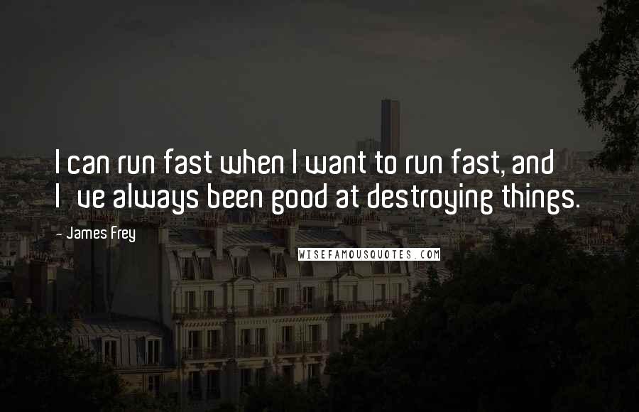 James Frey Quotes: I can run fast when I want to run fast, and I've always been good at destroying things.