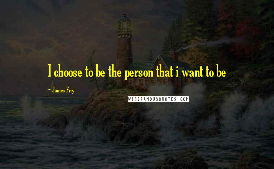 James Frey Quotes: I choose to be the person that i want to be