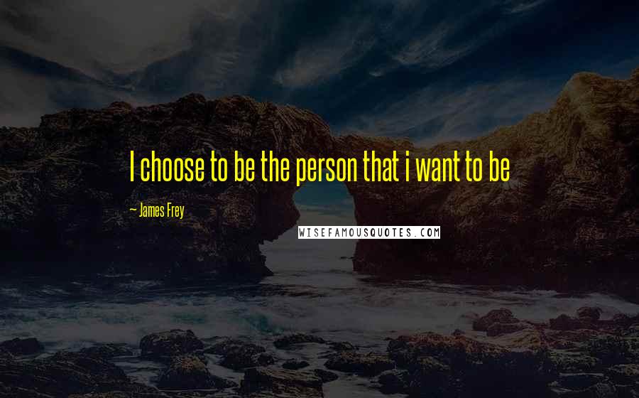 James Frey Quotes: I choose to be the person that i want to be