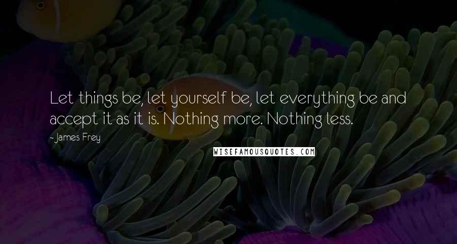 James Frey Quotes: Let things be, let yourself be, let everything be and accept it as it is. Nothing more. Nothing less.