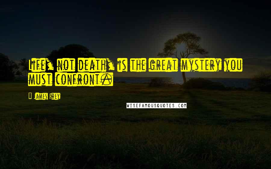 James Frey Quotes: Life, not death, is the great mystery you must confront.